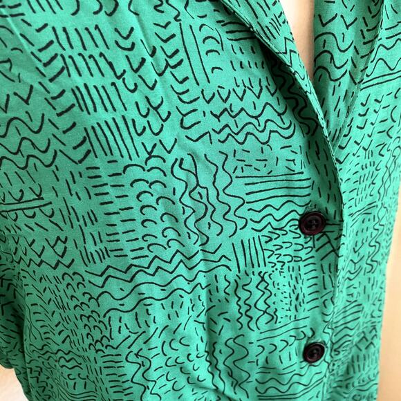 Vintage Cos Cob green button down casual womens blouse Large RARE - Picture 8 of 12